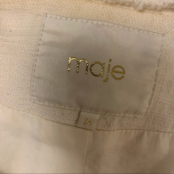 🌸 MAJE Tweed Blazer Jacket Cream - Picture 11 of 13
